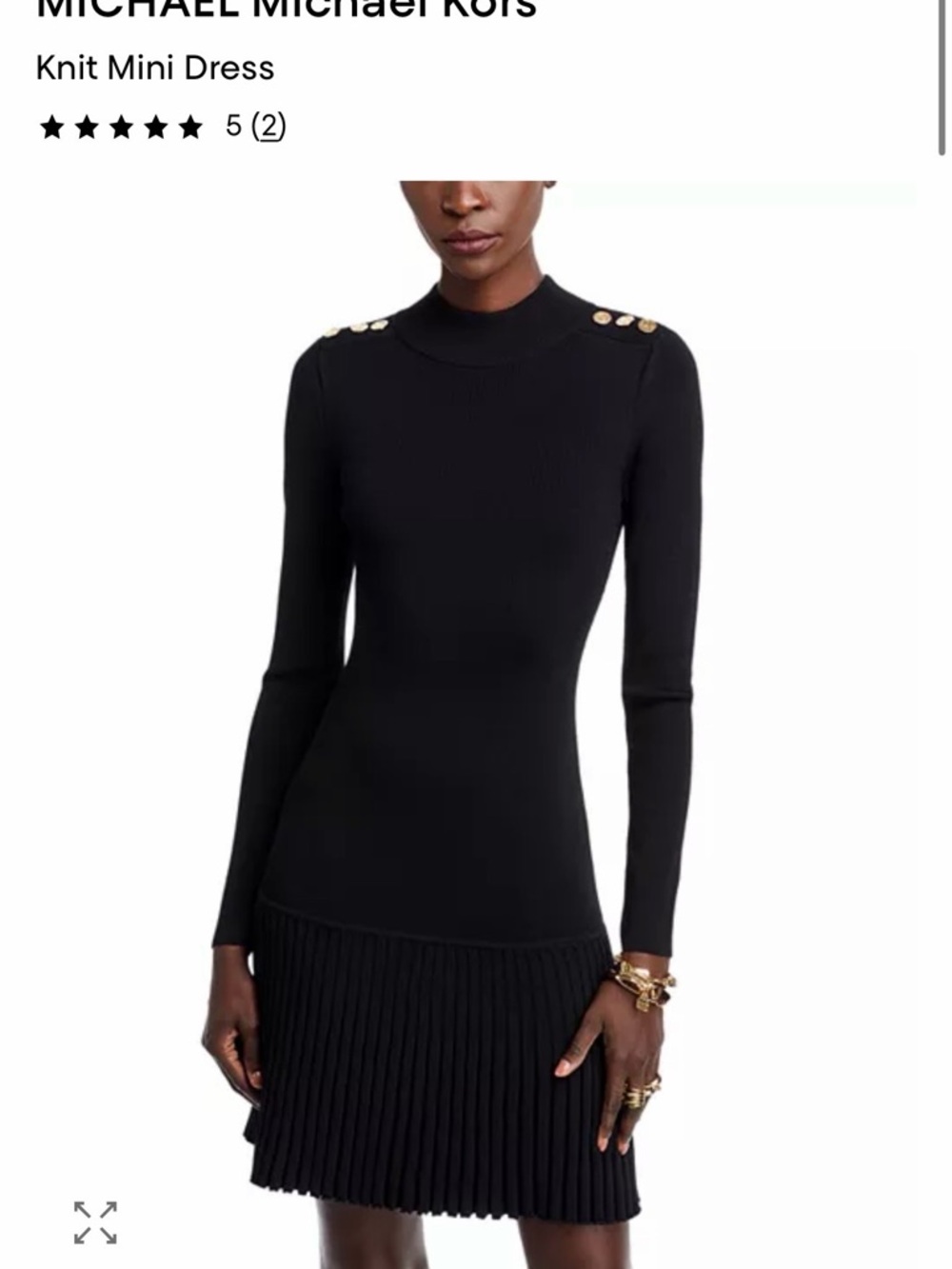 MICHAEL KORS Black Knit Mini Dress-Sz XXL NWT
